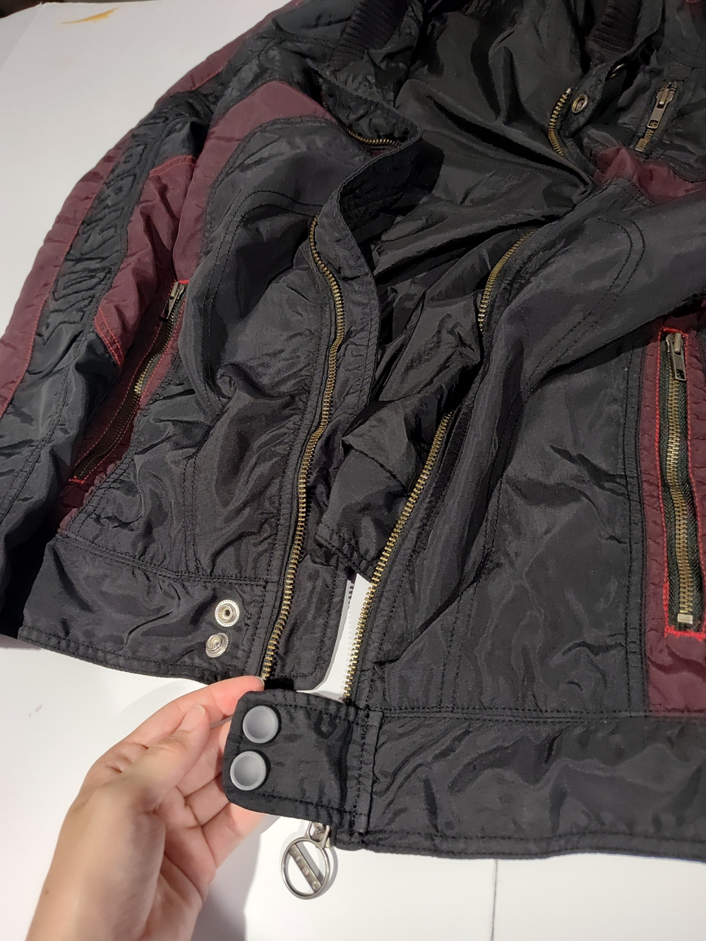 vintage Diesel Nylon men's Motorcycle/Racing Bomber Jacket size XL - Picture 10 of 15